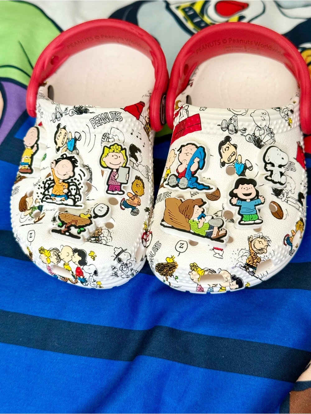 Toddler Crocs White Peanuts Cartoon Clog  sz 5